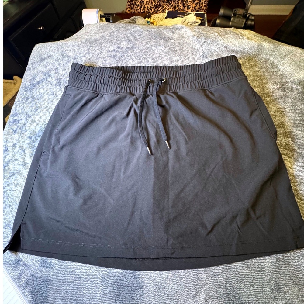 Tek Gear Womens Black Active Skort Drawstring Waist Athletic Skirt Size M